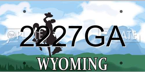 2227GA Wyoming License Plate