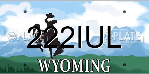 222IUL Wyoming License Plate