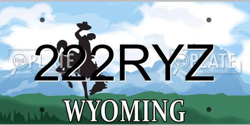 222RYZ Wyoming License Plate