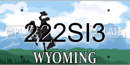 222SI3 Wyoming License Plate