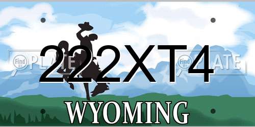 222XT4 Wyoming License Plate