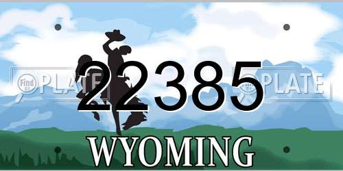 22385 Wyoming License Plate