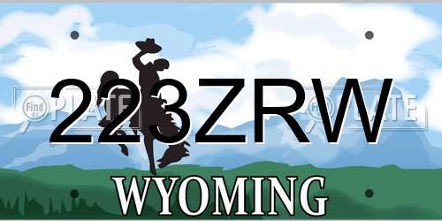 223ZRW Wyoming License Plate