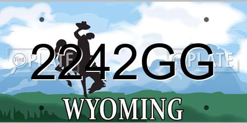 2242GG Wyoming License Plate