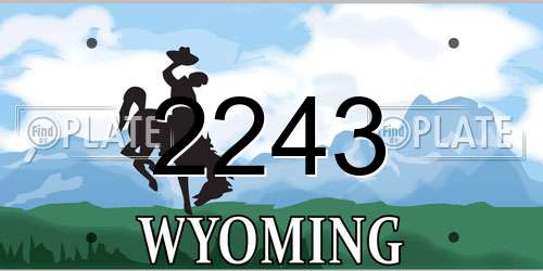 2243 Wyoming License Plate