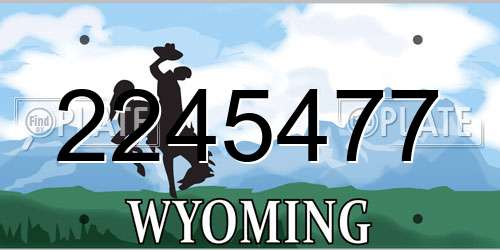 2245477 Wyoming License Plate
