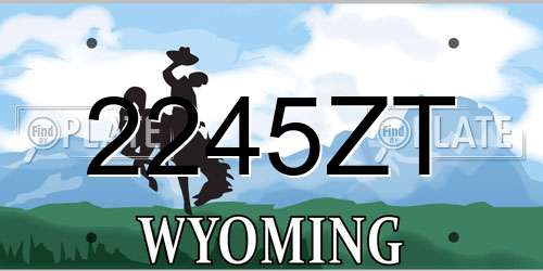 2245ZT Wyoming License Plate