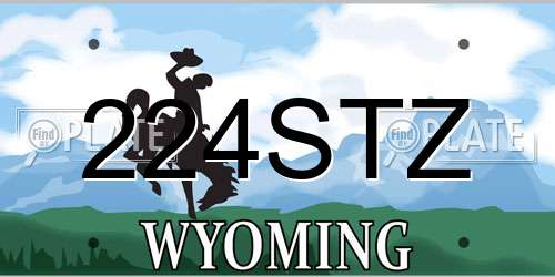 224STZ Wyoming License Plate