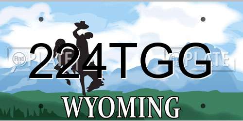 224TGG Wyoming License Plate