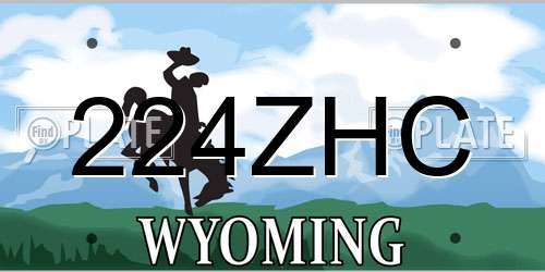 224ZHC Wyoming License Plate