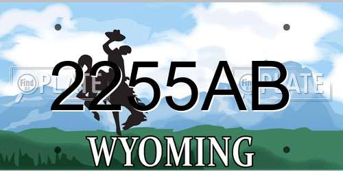 2255AB Wyoming License Plate