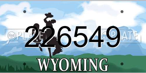 226549 Wyoming License Plate