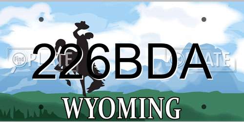 226BDA Wyoming License Plate