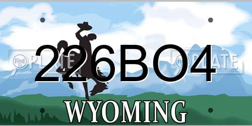 226BO4 Wyoming License Plate