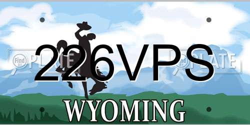 226VPS Wyoming License Plate
