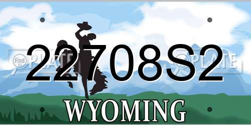 22708S2 Wyoming License Plate