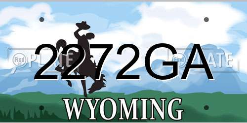 2272GA Wyoming License Plate