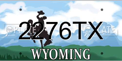 2276TX Wyoming License Plate