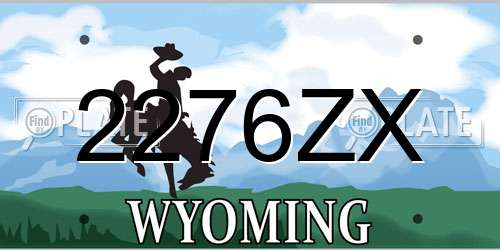 2276ZX Wyoming License Plate