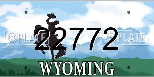 22772 Wyoming License Plate