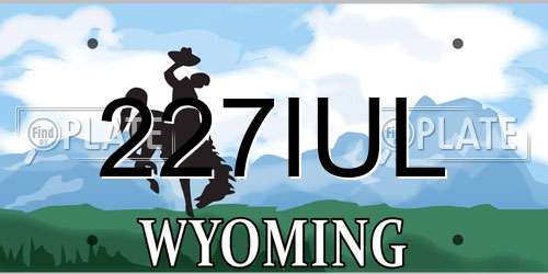 227IUL Wyoming License Plate