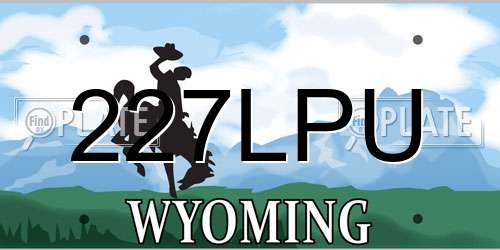 227LPU Wyoming License Plate
