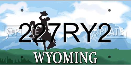 227RY2 Wyoming License Plate