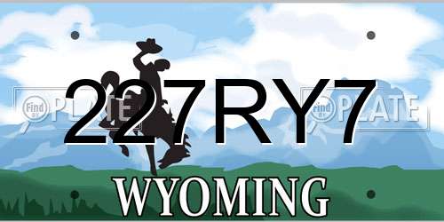 227RY7 Wyoming License Plate