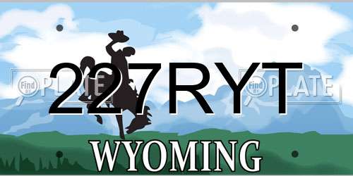 227RYT Wyoming License Plate