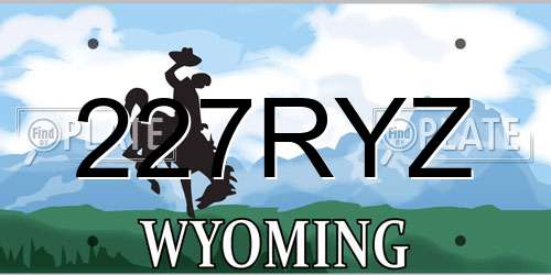227RYZ Wyoming License Plate