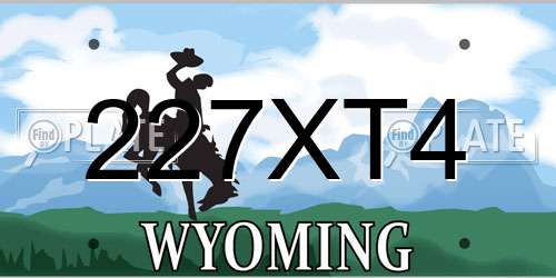 227XT4 Wyoming License Plate
