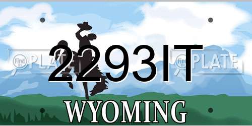 2293IT Wyoming License Plate