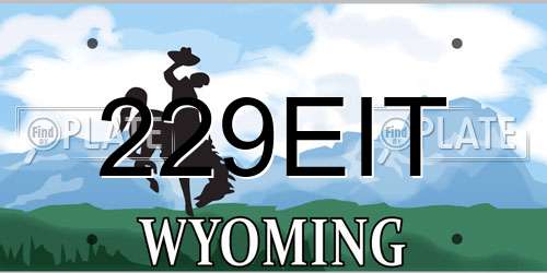 229EIT Wyoming License Plate