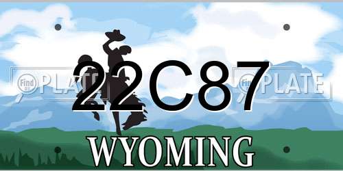 22C87 Wyoming License Plate