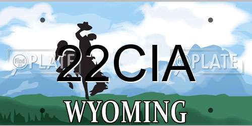 22CIA Wyoming License Plate