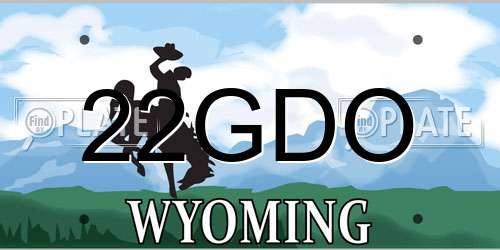 22GDO Wyoming License Plate