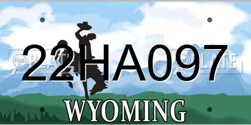 22HA097 Wyoming License Plate