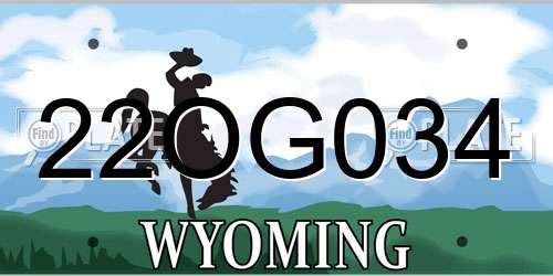 22OG034 Wyoming License Plate