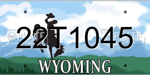 22T1045 Wyoming License Plate