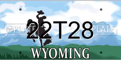 22T28 Wyoming License Plate