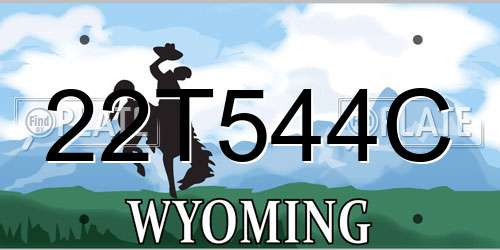 22T544C Wyoming License Plate