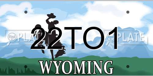 22TO1 Wyoming License Plate