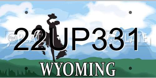 22UP331 Wyoming License Plate
