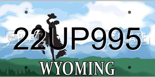 22UP995 Wyoming License Plate