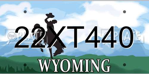 22XT440 Wyoming License Plate