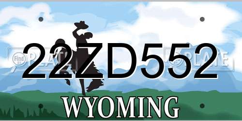 22ZD552 Wyoming License Plate