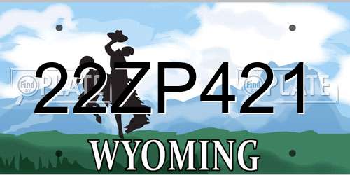 22ZP421 Wyoming License Plate
