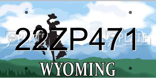 22ZP471 Wyoming License Plate
