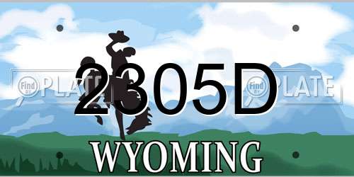 2305D Wyoming License Plate
