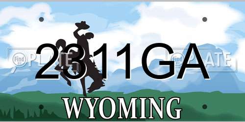 2311GA Wyoming License Plate